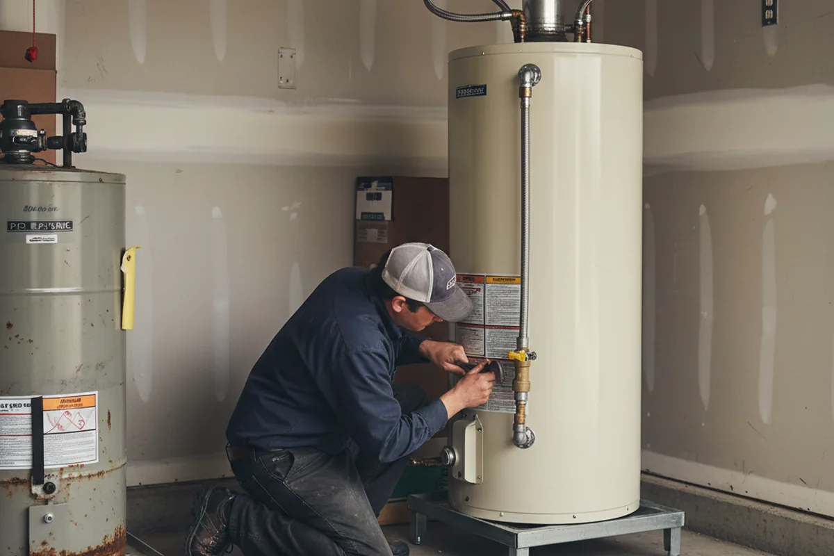 Water heater and shutoff valve replacement in Whiteside